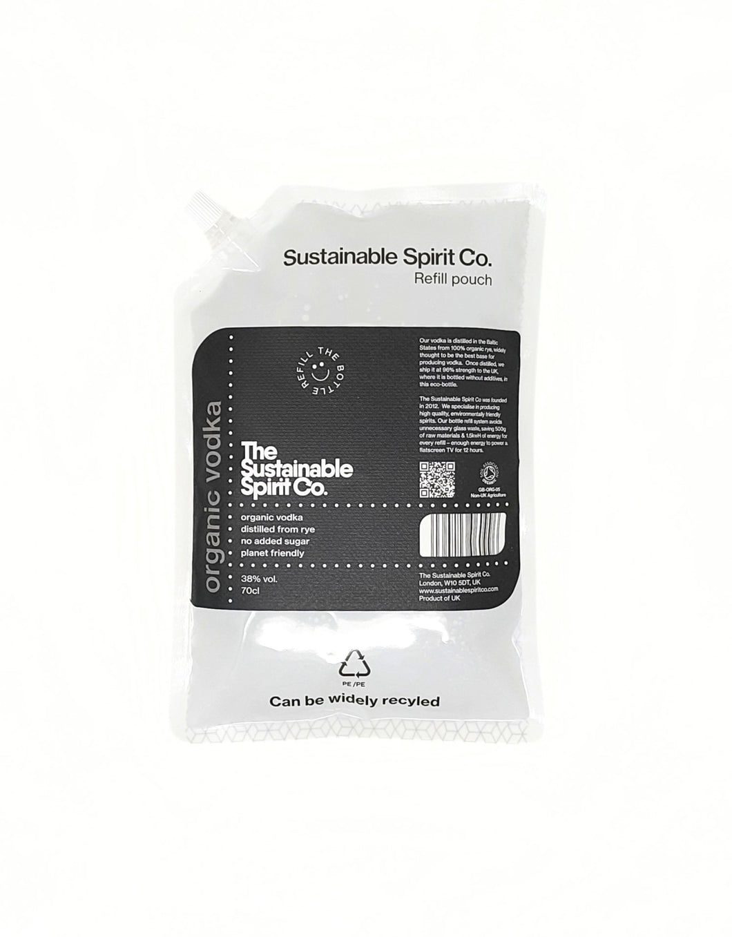 Sustainable Organic Vodka - Pouch 70cl