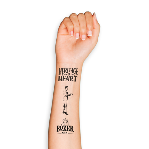 Boxer Gin Temporary Tattoo